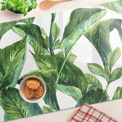 Glass kitchen board Leaves of tropical plants