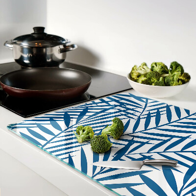 Cutting board Palm leaves in shades of blue