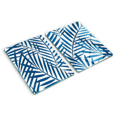 Cutting board Palm leaves in shades of blue