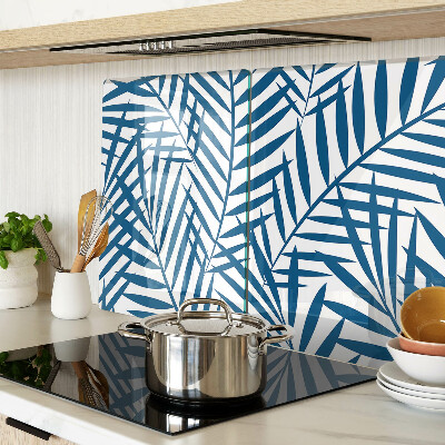 Cutting board Palm leaves in shades of blue