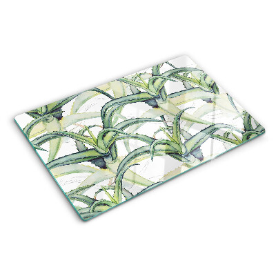 Glass chopping board Watercolor style plant leaves