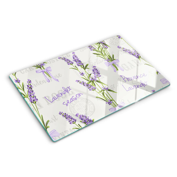 Glass kitchen board Lavender and Provençal inscriptions