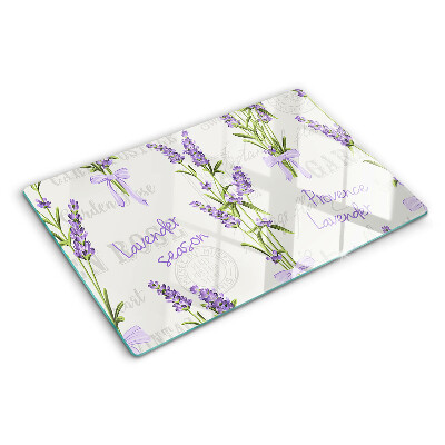 Glass kitchen board Lavender and Provençal inscriptions