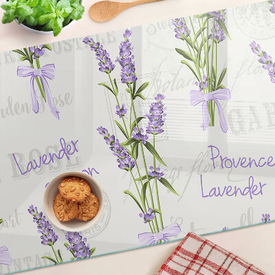 Glass kitchen board Lavender and Provençal inscriptions