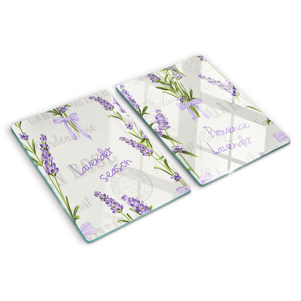 Glass kitchen board Lavender and Provençal inscriptions