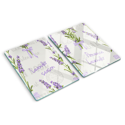 Glass kitchen board Lavender and Provençal inscriptions