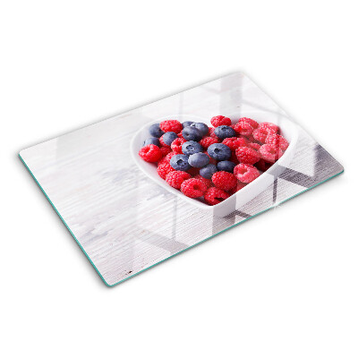 Chopping board glass Heart-shaped fruits