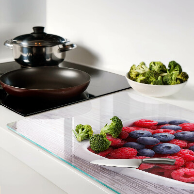 Chopping board glass Heart-shaped fruits