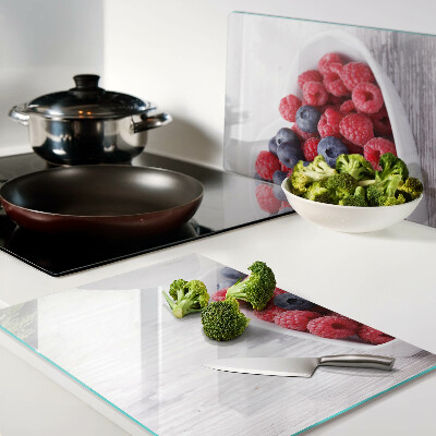 Chopping board glass Heart-shaped fruits
