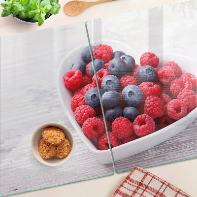 Chopping board glass Heart-shaped fruits