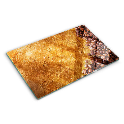 Glass chopping board Coffee and leather pattern