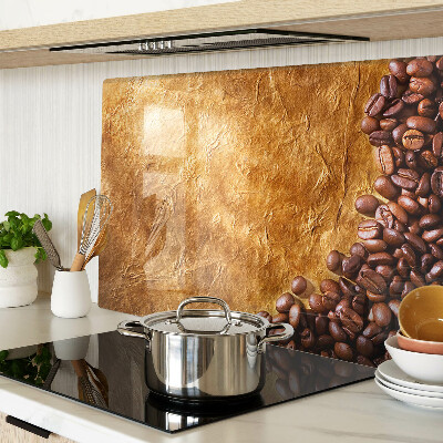 Glass chopping board Coffee and leather pattern