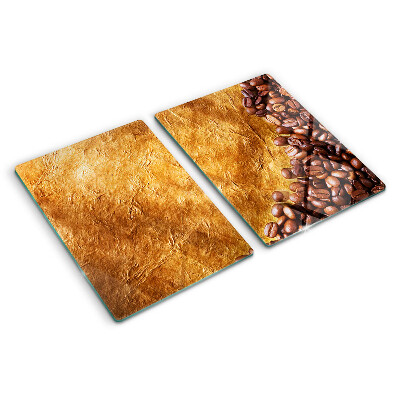 Glass chopping board Coffee and leather pattern