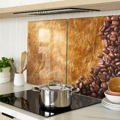 Glass chopping board Coffee and leather pattern
