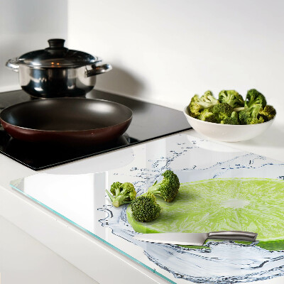 Glass cutting board Lemon in water