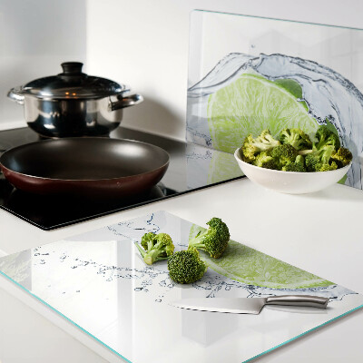 Glass cutting board Lemon in water
