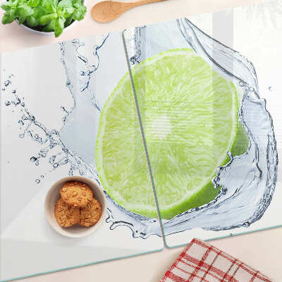 Glass cutting board Lemon in water