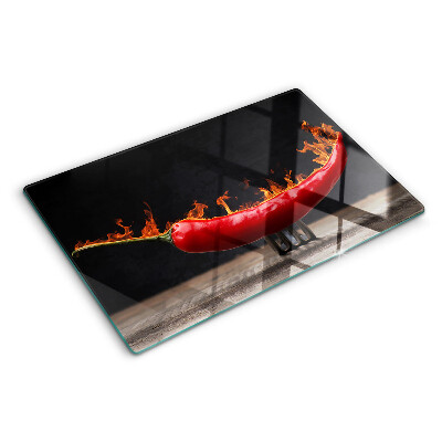 Cutting board Fire and chili pepper