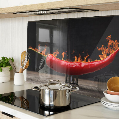 Cutting board Fire and chili pepper