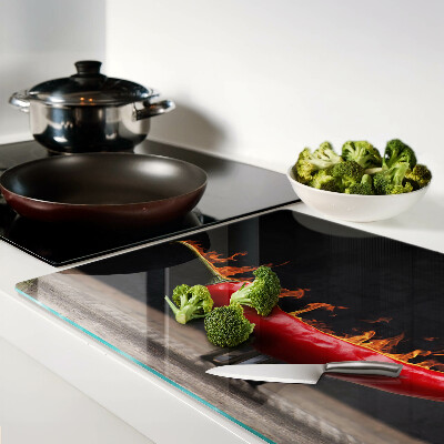 Cutting board Fire and chili pepper