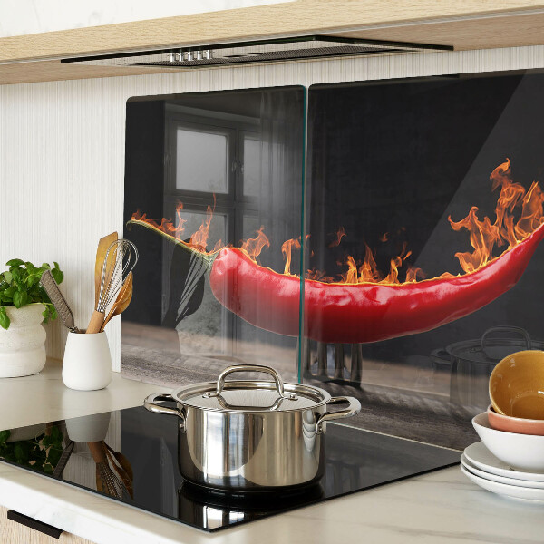 Cutting board Fire and chili pepper