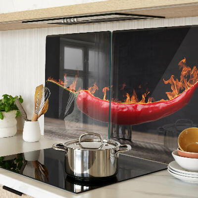 Cutting board Fire and chili pepper