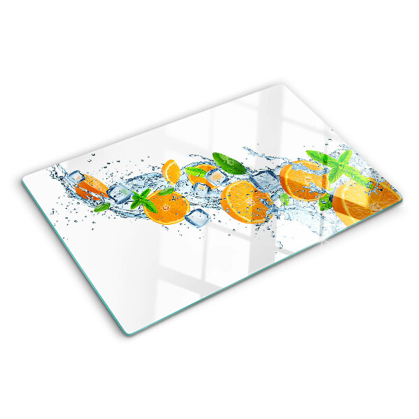 Chopping board Citrus fruits in water
