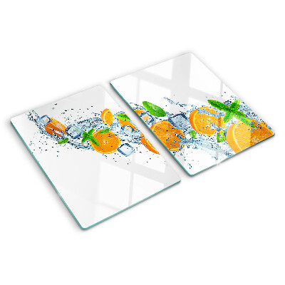 Chopping board Citrus fruits in water