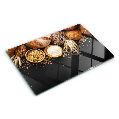 Glass cutting board Bread and grains