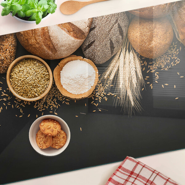 Glass cutting board Bread and grains