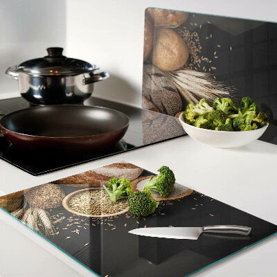 Glass cutting board Bread and grains