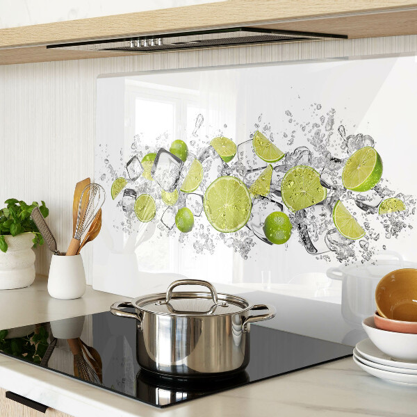 Glass kitchen board Lemons and ice
