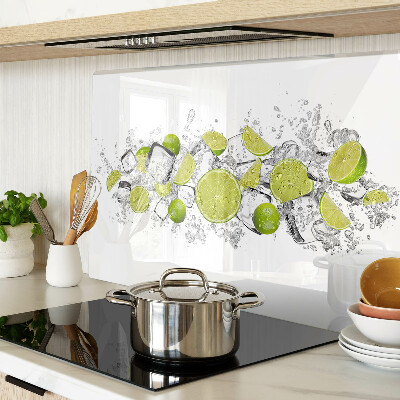 Glass kitchen board Lemons and ice