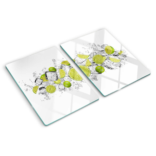 Glass kitchen board Lemons and ice
