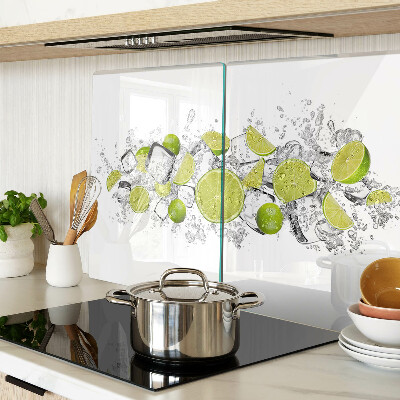 Glass kitchen board Lemons and ice