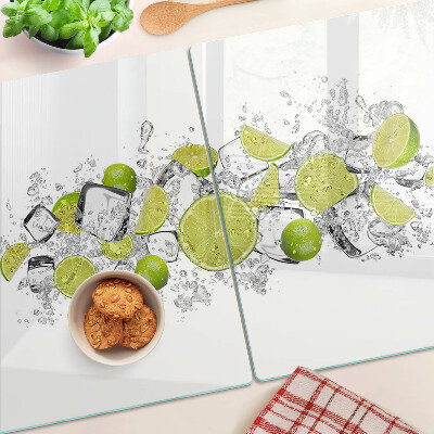 Glass kitchen board Lemons and ice