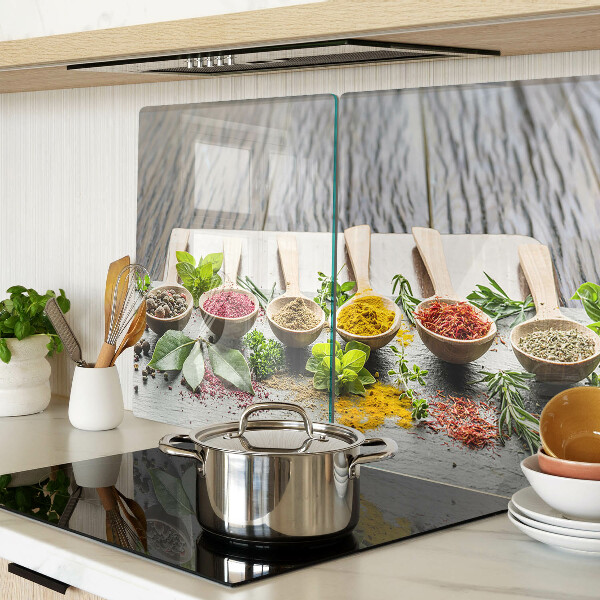 Chopping board glass Spices and herbs