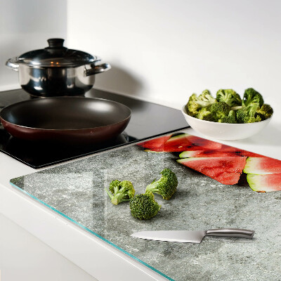 Glass kitchen board Watermelon slices on a gray background