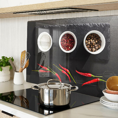Cutting board Spices and red peppers