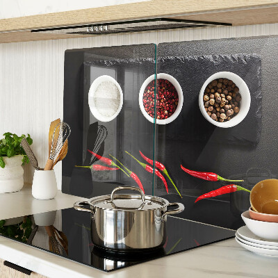 Cutting board Spices and red peppers