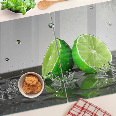 Glass cutting board Lemons in water