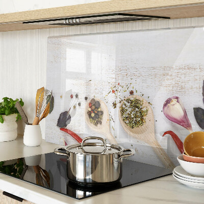 Glass kitchen board Spices and herbs
