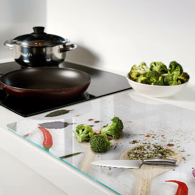 Glass kitchen board Spices and herbs