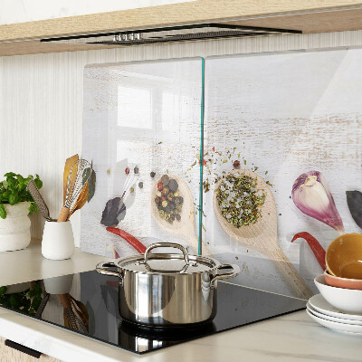 Glass kitchen board Spices and herbs