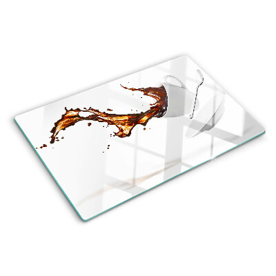 Chopping board Coffee and a splashing drink