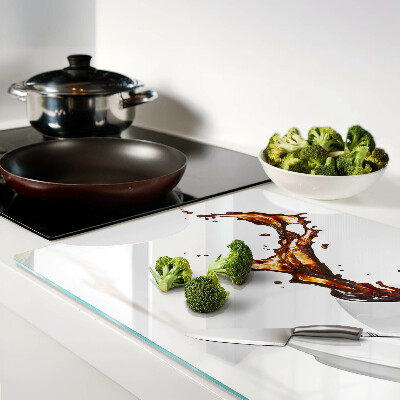 Chopping board Coffee and a splashing drink