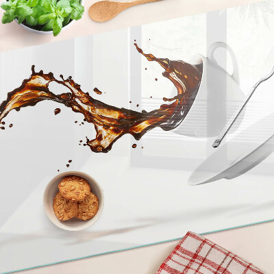 Chopping board Coffee and a splashing drink