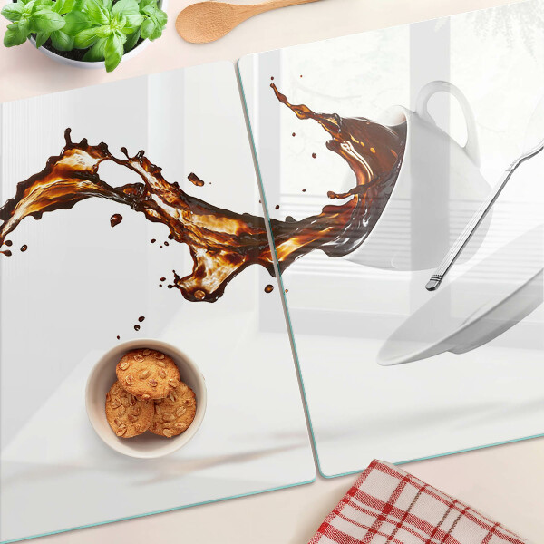Chopping board Coffee and a splashing drink