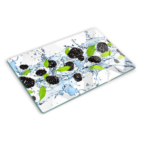 Chopping board glass Fruit in water