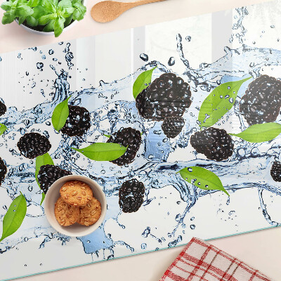 Chopping board glass Fruit in water